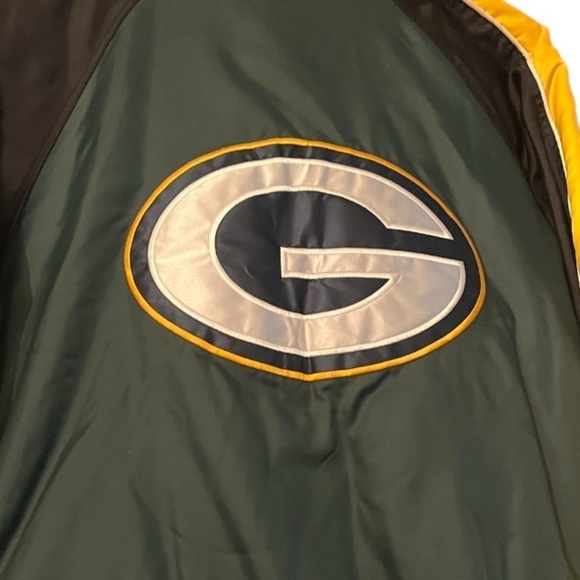 Y2K Green Bay Packers Puffer Jacket NFL Sz M Color Block Sports Wear Vintage VTG - Picture 5 of 10